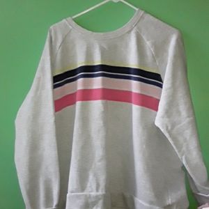 Grey oversized sweatshirt. With stripes.